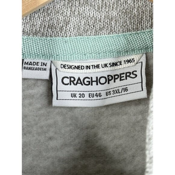 Craghoppers Women’s 3XL Sz 16 Pinalla Half Zip Sweater Fleece Heather Soft Grey - Picture 5 of 16